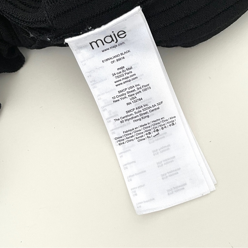 Maje Raliano Pleated Ribbed Knit Dress In Black - Picture 10 of 11